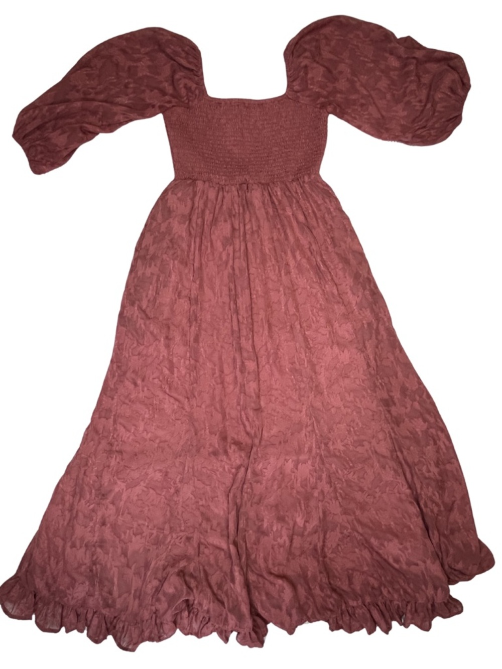 Dusty Rose Polyester Dress with Smocked Bodice small - Picture 2 of 7